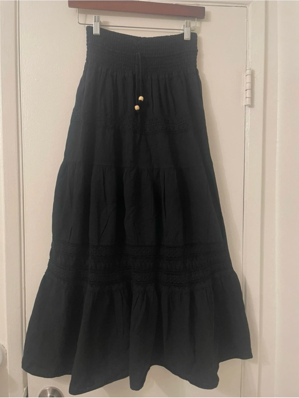 Black Tiered Maxi Skirt
